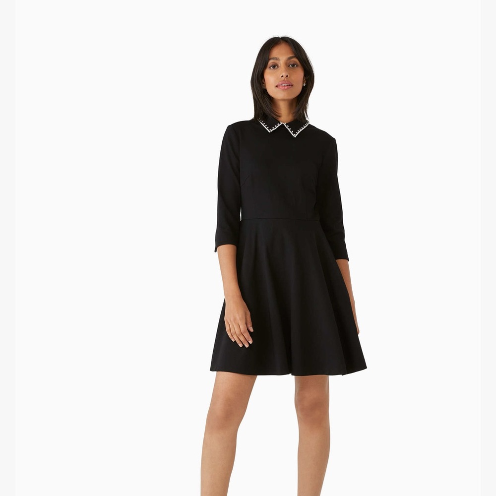 Kate Spade Black Dress with Rhinestone Collar